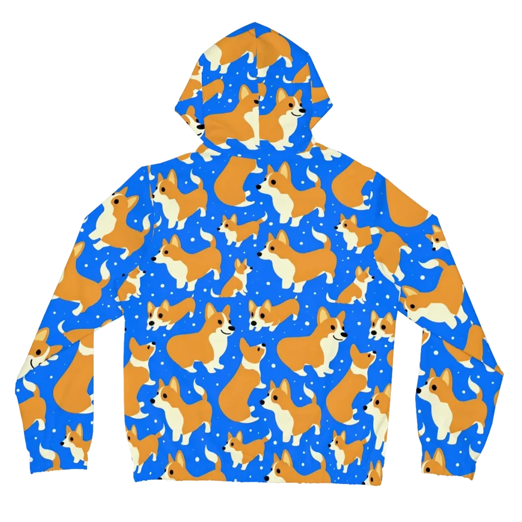 Corgi Snowglobe on Women's Full-Zip Hoodie — Back