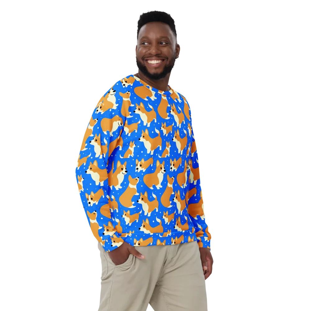 Corgi Snowglobe on Sweatshirt — Front
