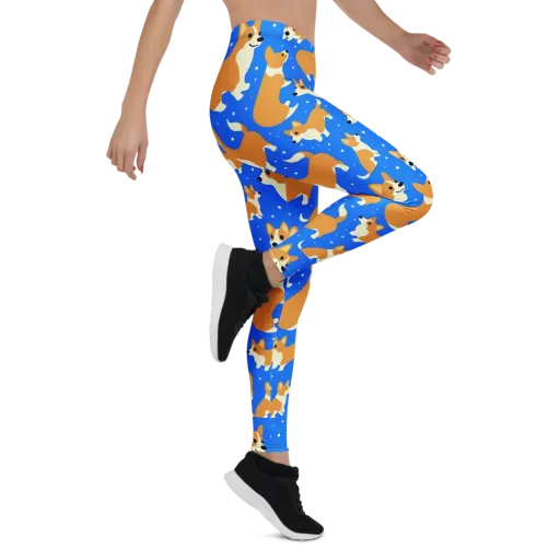 Corgi Snowglobe on a Leggings