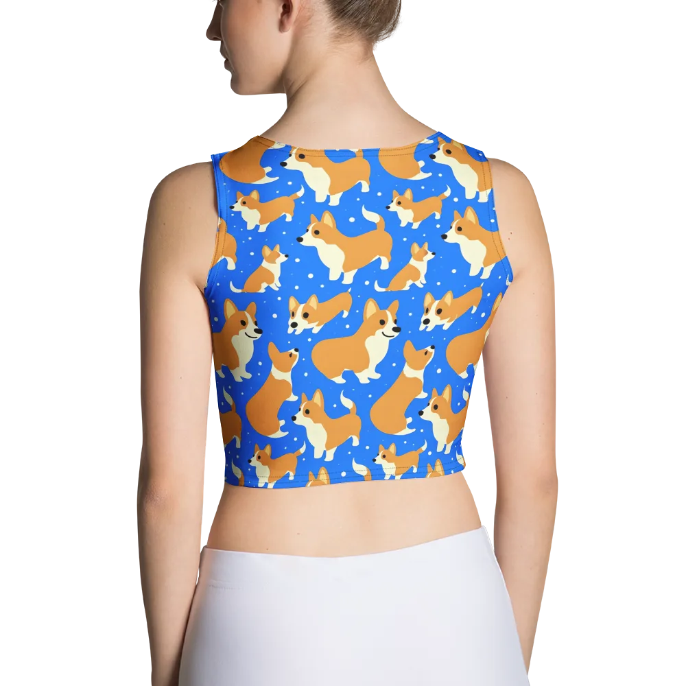 Corgi Snowglobe on Crop Top — Back