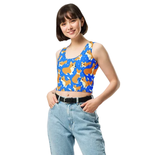 Corgi Snowglobe on a Crop Top