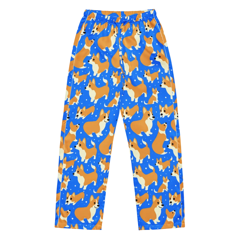 Corgi Snowglobe on Women's Pajama Pants — Front