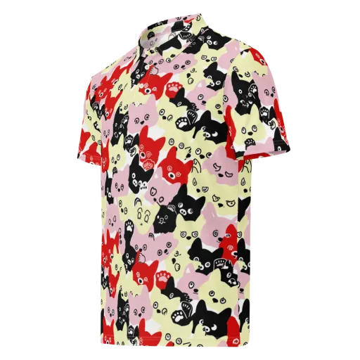 Neon Kitten Club on a Men's Slim Fit Polo Shirt
