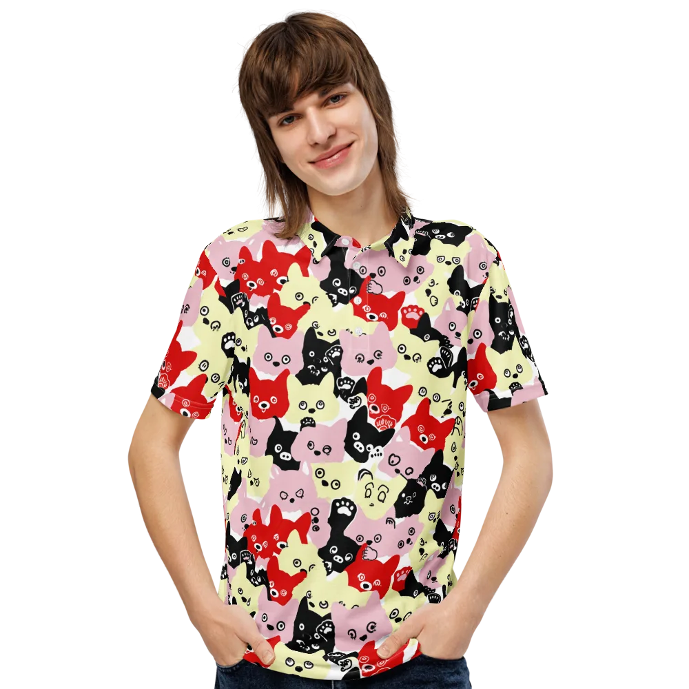 Neon Kitten Club on Men's Slim Fit Polo Shirt — Front