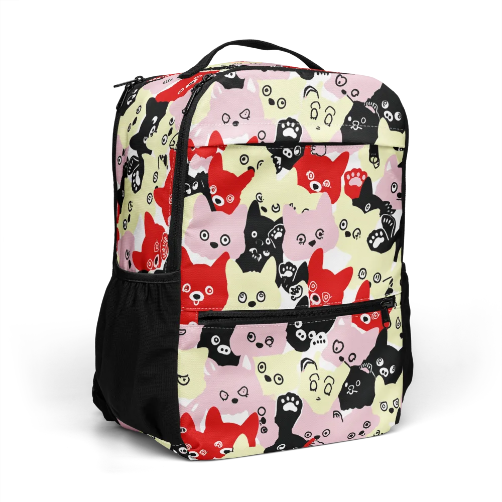 Neon Kitten Club on Utility Backpack — Right Front