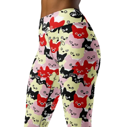 Neon Kitten Club on a Yoga Leggings