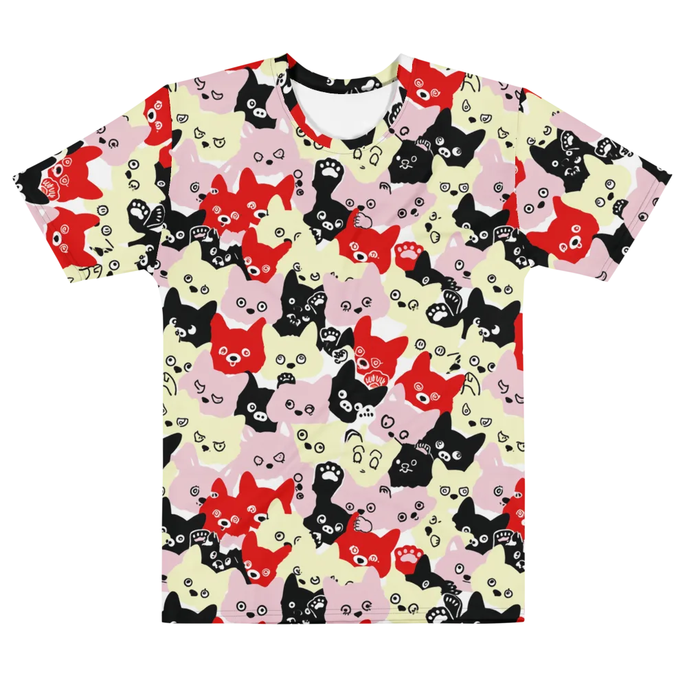 Neon Kitten Club on Men's Cotton Crew Neck T-Shirt — Front