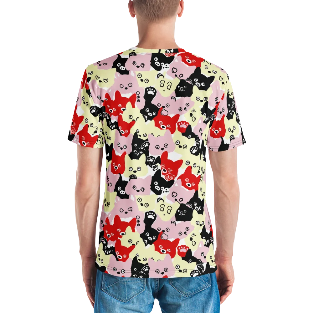 Neon Kitten Club on Men's Crew Neck T-Shirt — Back