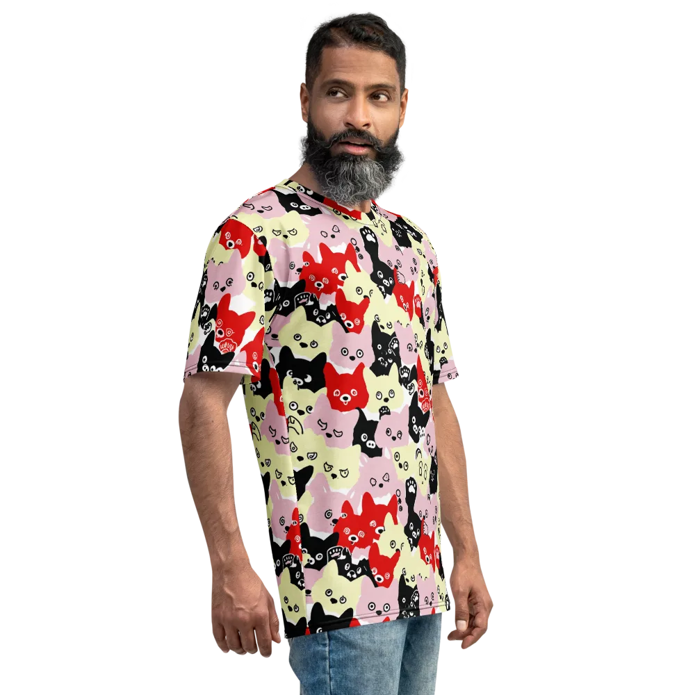 Neon Kitten Club on Men's Crew Neck T-Shirt — Right
