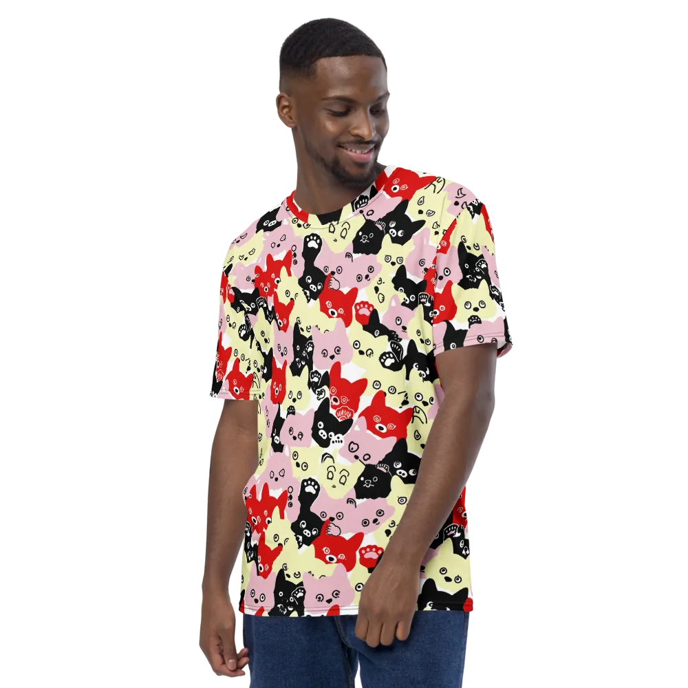 Neon Kitten Club on Men's Crew Neck T-Shirt — Left