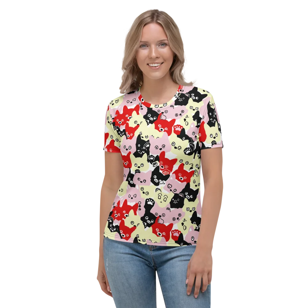 Neon Kitten Club on Women's Crew Neck T-Shirt — Front