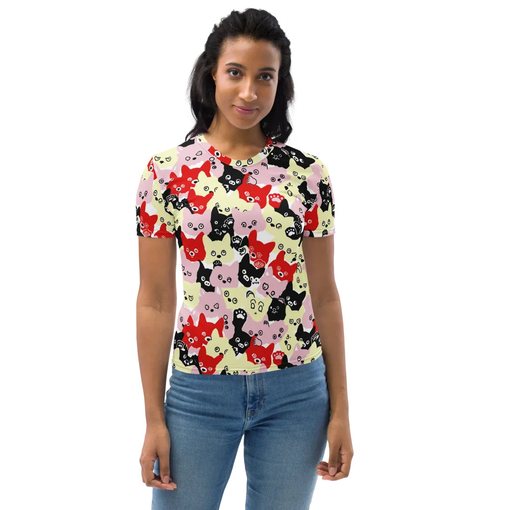 Neon Kitten Club on Women's Crew Neck T-Shirt — Front