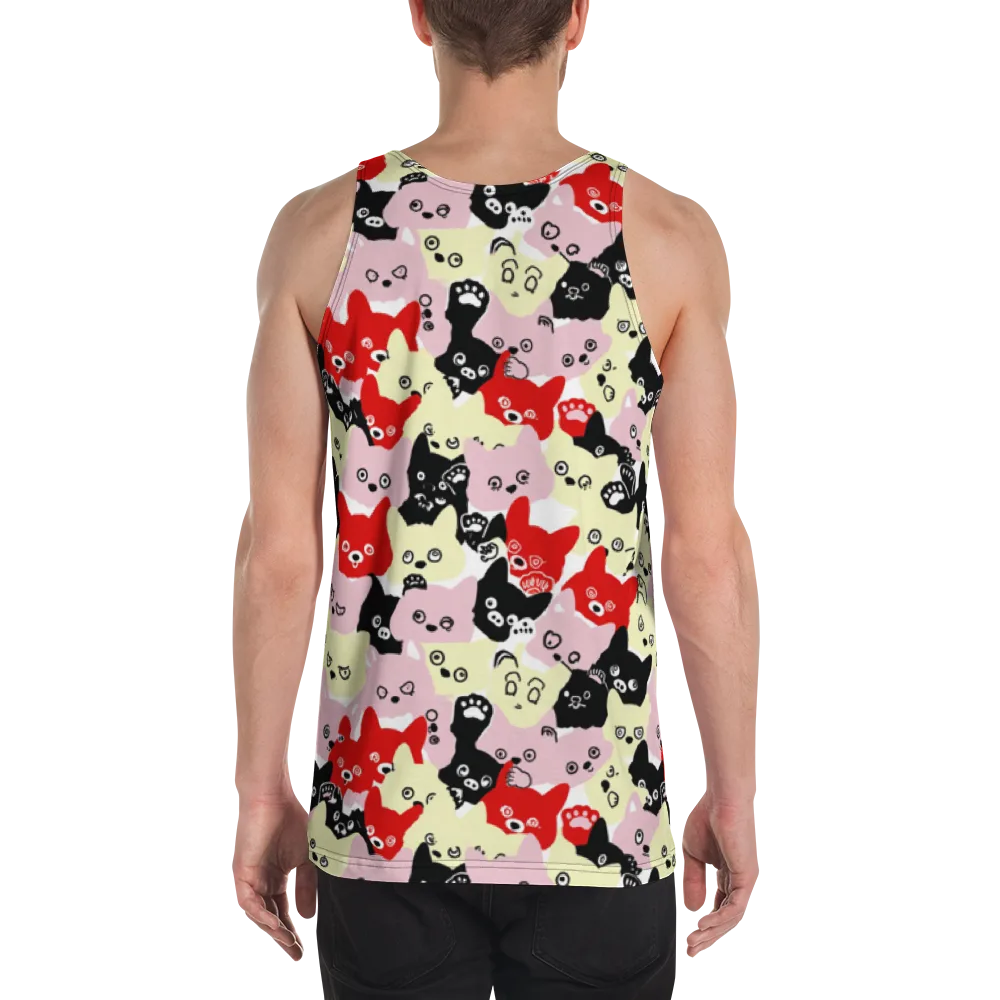 Neon Kitten Club on Men's Tank Top — Back