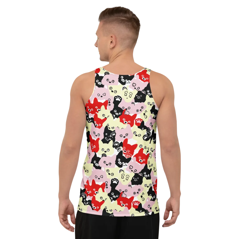 Neon Kitten Club on Men's Tank Top — Back