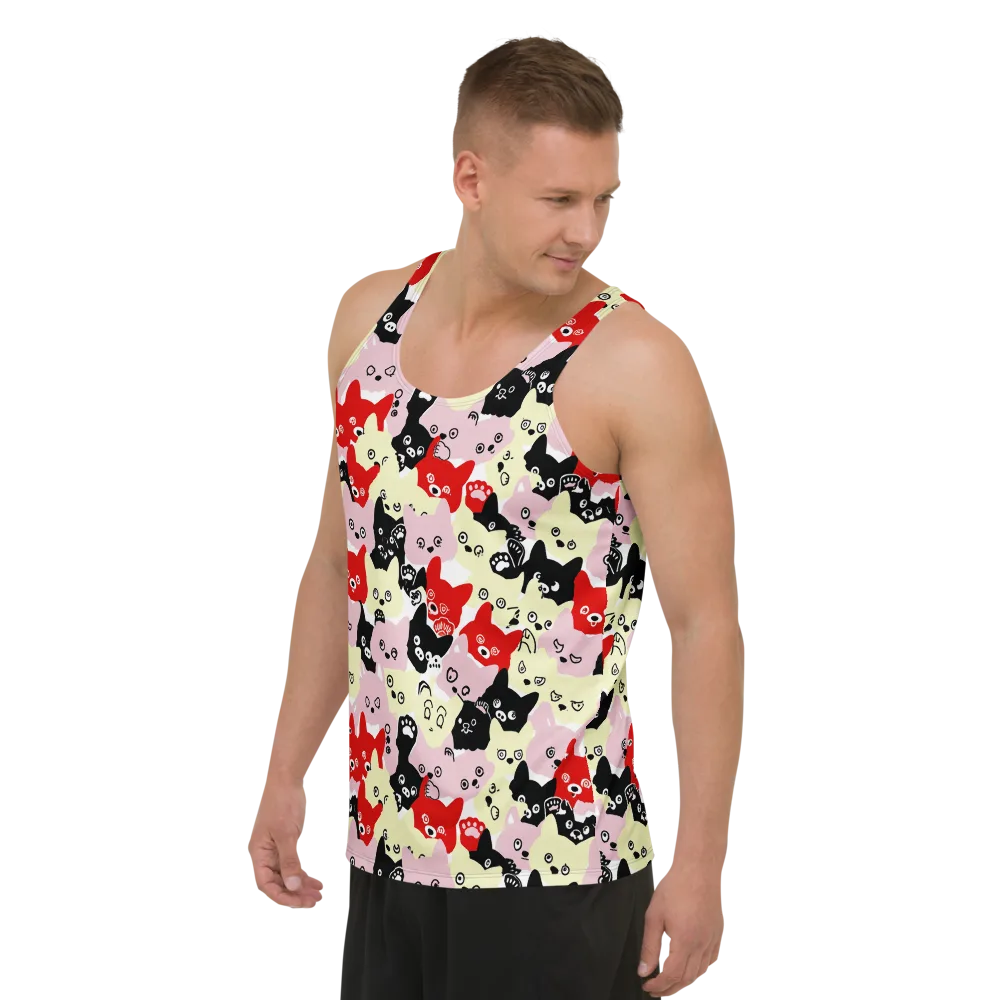 Neon Kitten Club on Men's Tank Top — Left Front