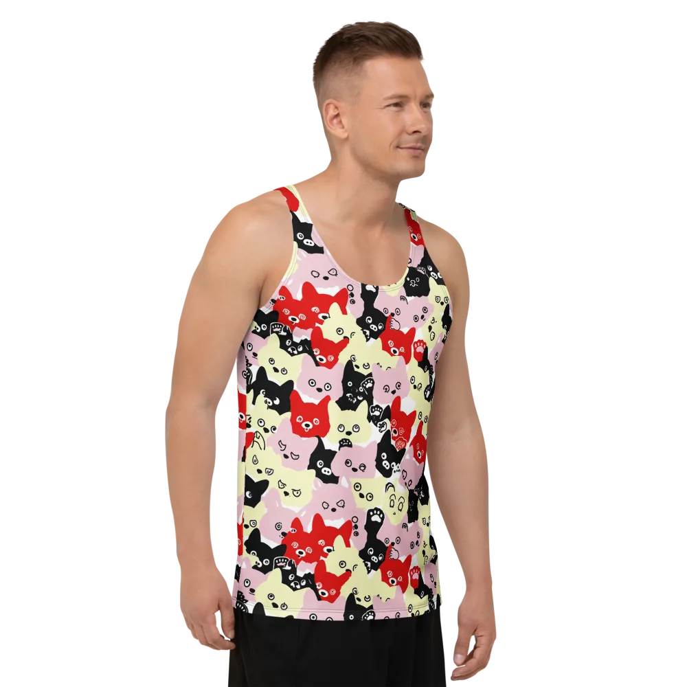 Neon Kitten Club on Men's Tank Top — Right Front