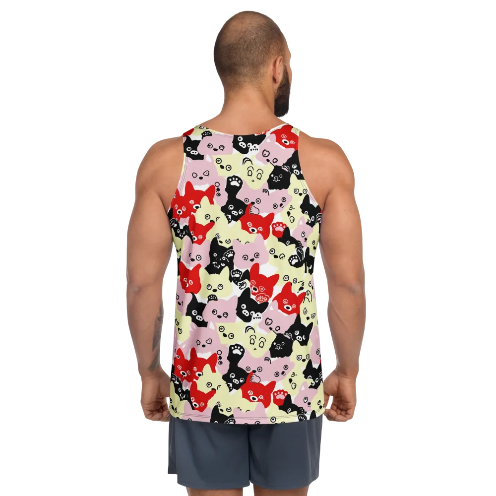 Neon Kitten Club on Men's Tank Top — Back