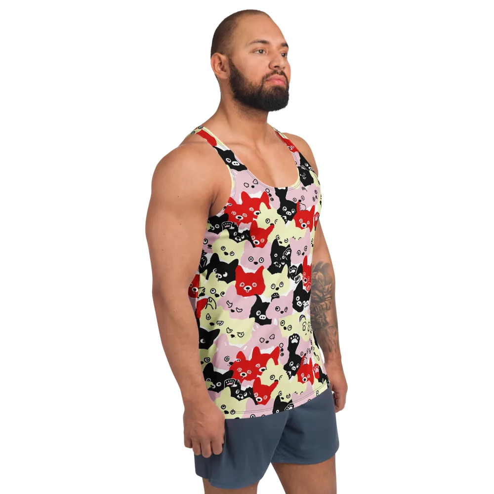 Neon Kitten Club on Men's Tank Top — Right Front