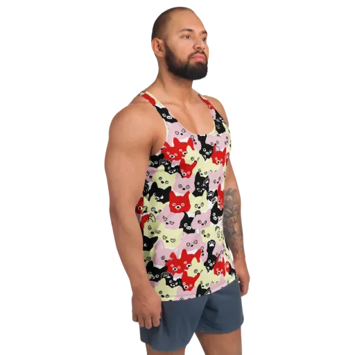 Neon Kitten Club on a Men's Tank Top