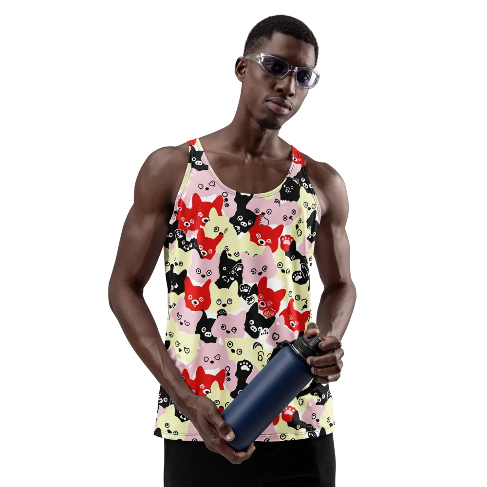 Neon Kitten Club on Men's Tank Top — Front