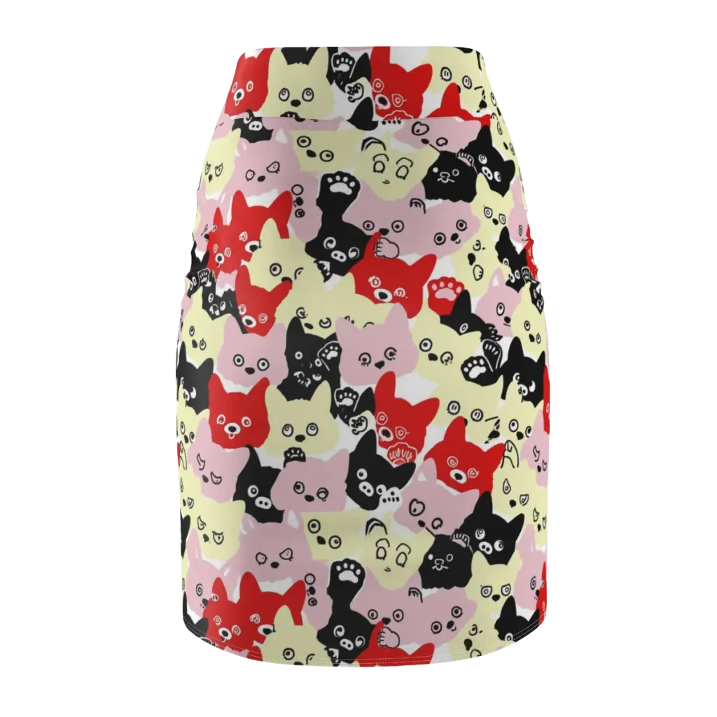 Neon Kitten Club on Pencil Skirt — Back