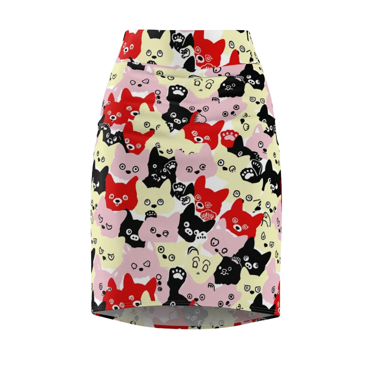 Neon Kitten Club on Pencil Skirt — Front