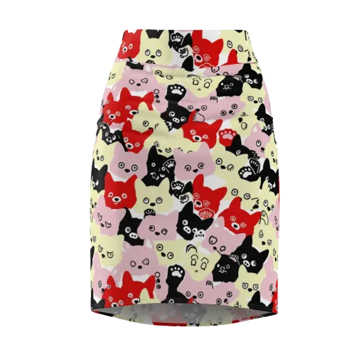 Neon Kitten Club on a Pencil Skirt