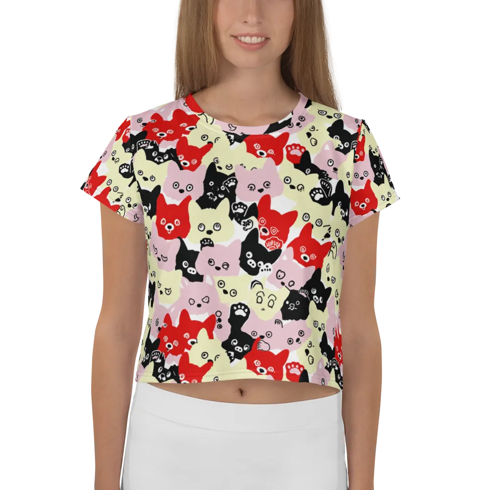 Neon Kitten Club on Crop Tee — Front