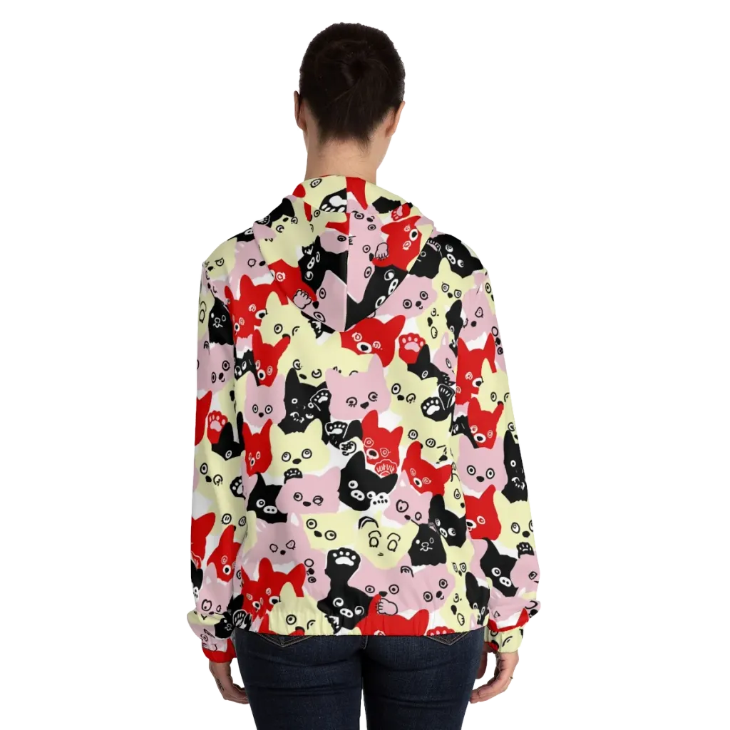 Neon Kitten Club on Women's Full-Zip Hoodie — Back On Person
