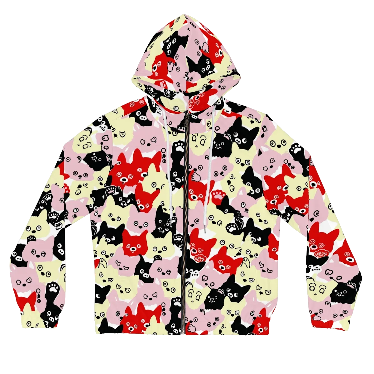 Neon Kitten Club on Women's Full-Zip Hoodie — Front