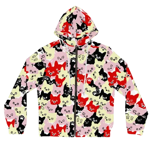 Neon Kitten Club on a Women's Full-Zip Hoodie