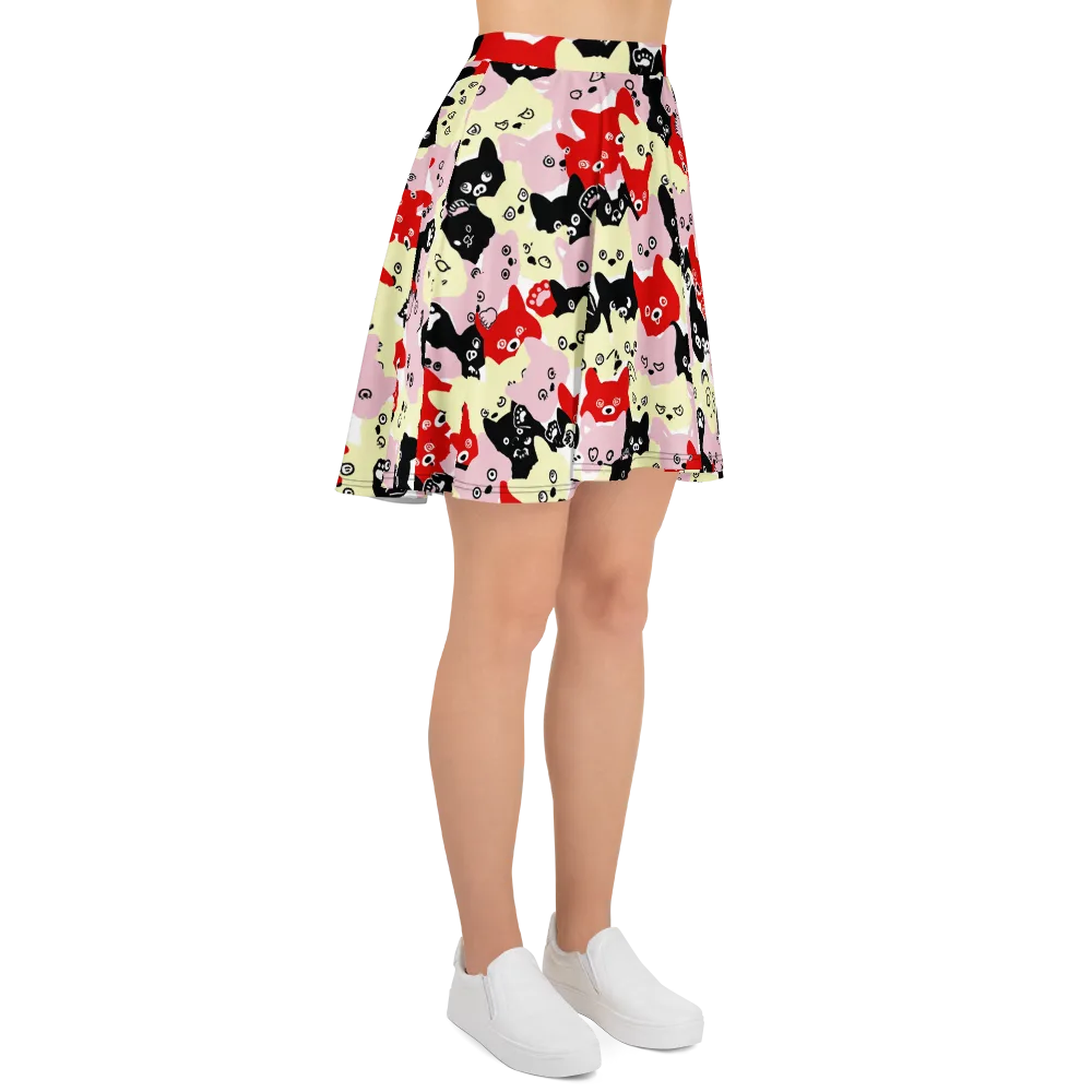 Neon Kitten Club on Skater Skirt — Right