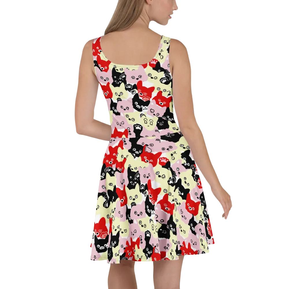Neon Kitten Club on Skater Dress — Back