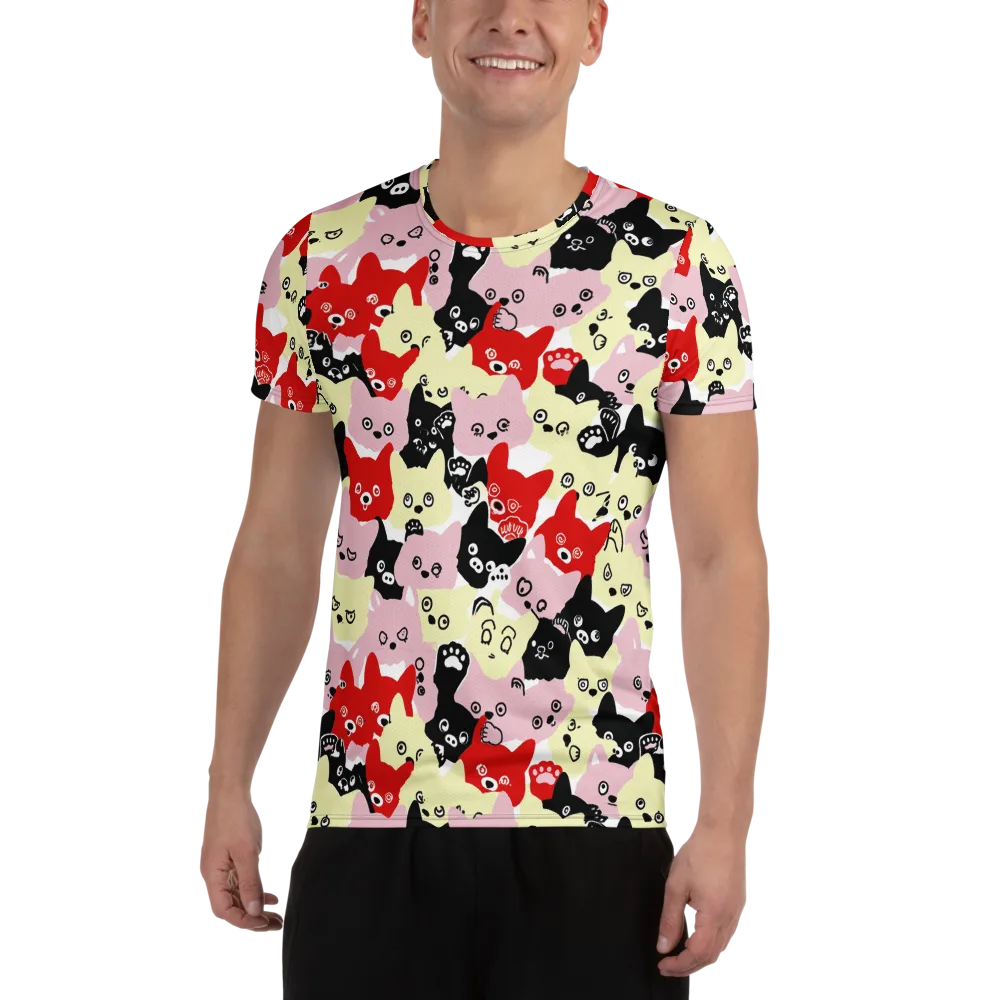 Neon Kitten Club on Men's Athletic T-Shirt — Front