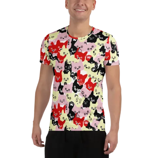 Neon Kitten Club on a Men's Athletic T-Shirt