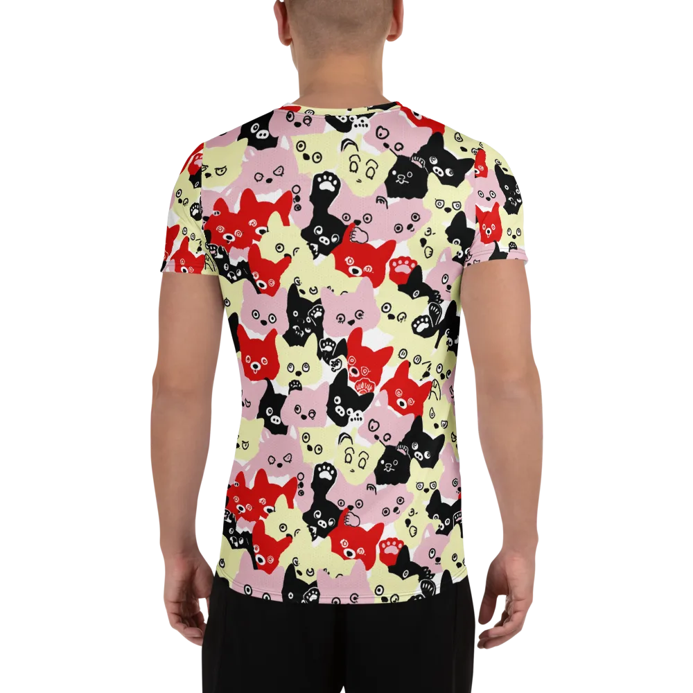 Neon Kitten Club on Men's Athletic T-Shirt — Back