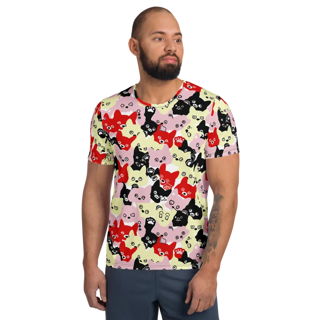 Neon Kitten Club on Men's Athletic T-Shirt — Front