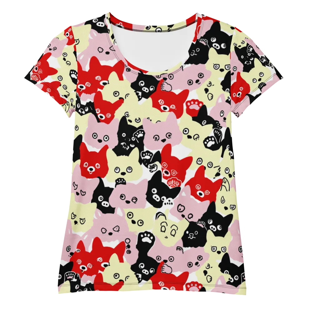 Neon Kitten Club on Women's Athletic T-Shirt — Front