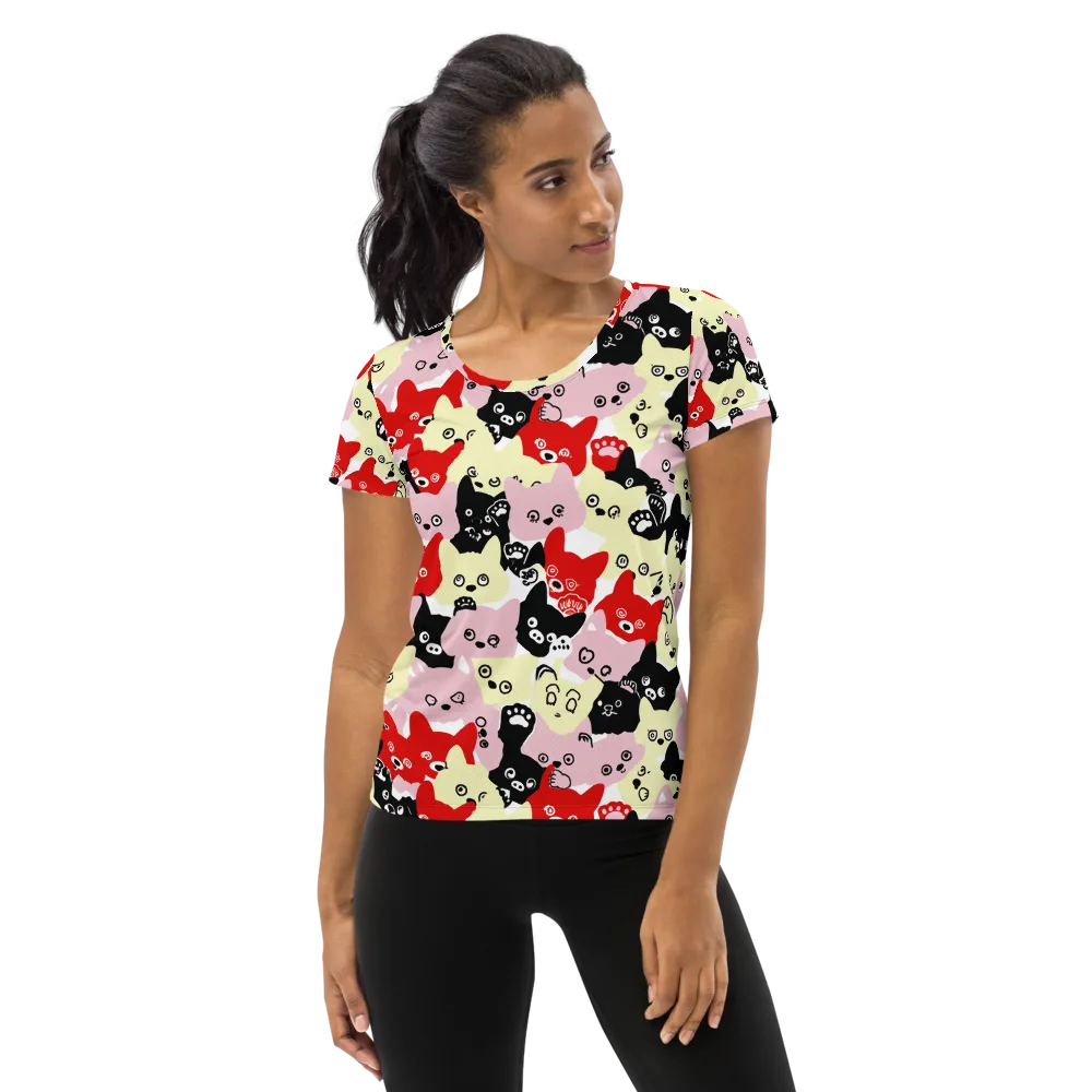 Neon Kitten Club on Women's Athletic T-Shirt — Front