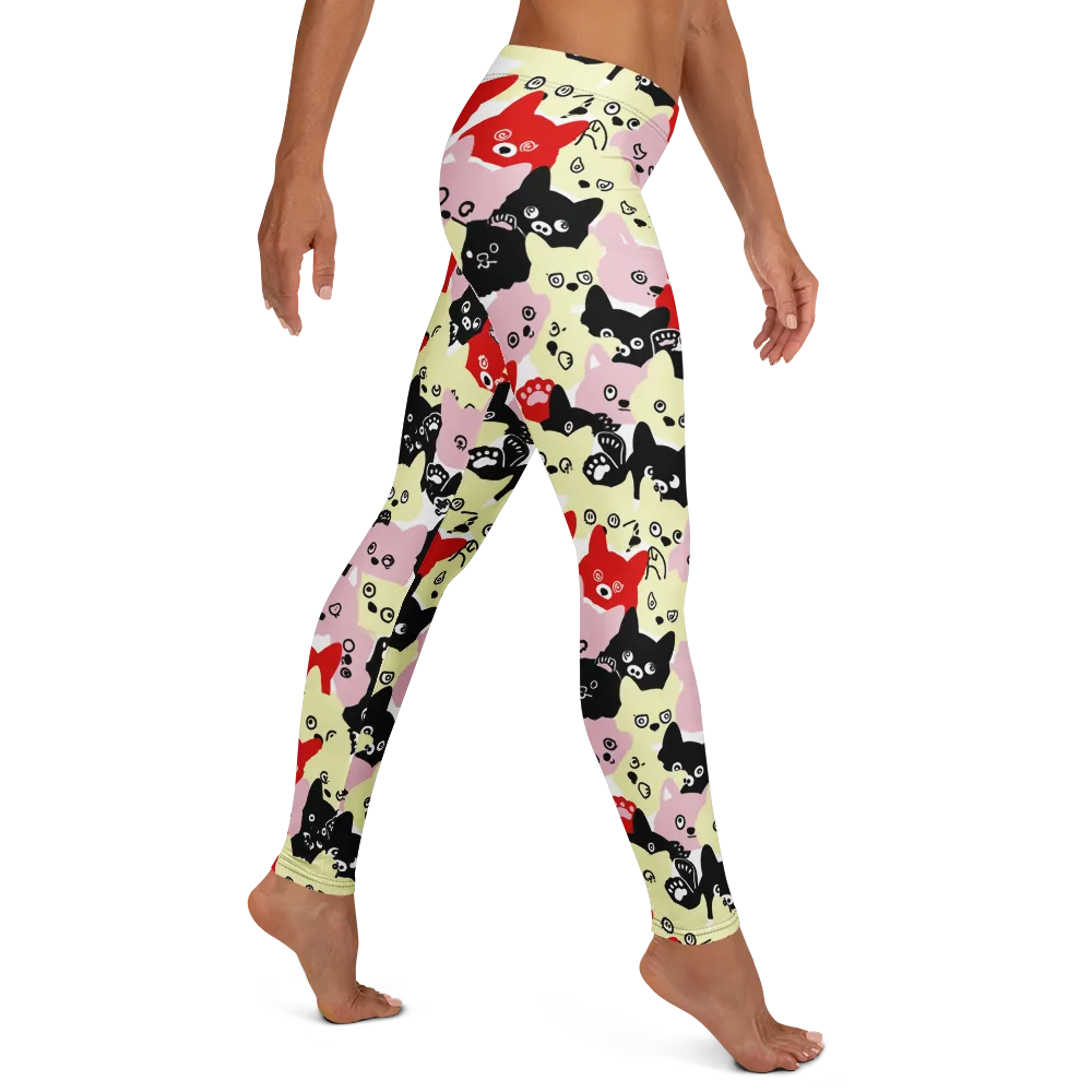 Neon Kitten Club on Leggings — Right