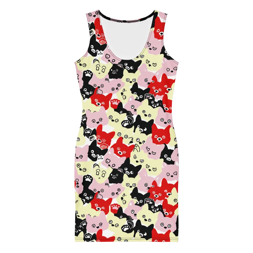 Neon Kitten Club on Bodycon Dress — Front