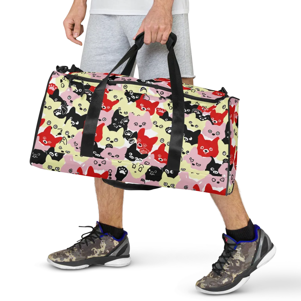 Neon Kitten Club on Duffle Bag — Front
