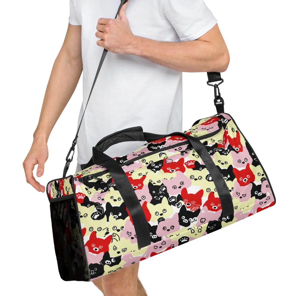 Neon Kitten Club on Duffle Bag — Right Front