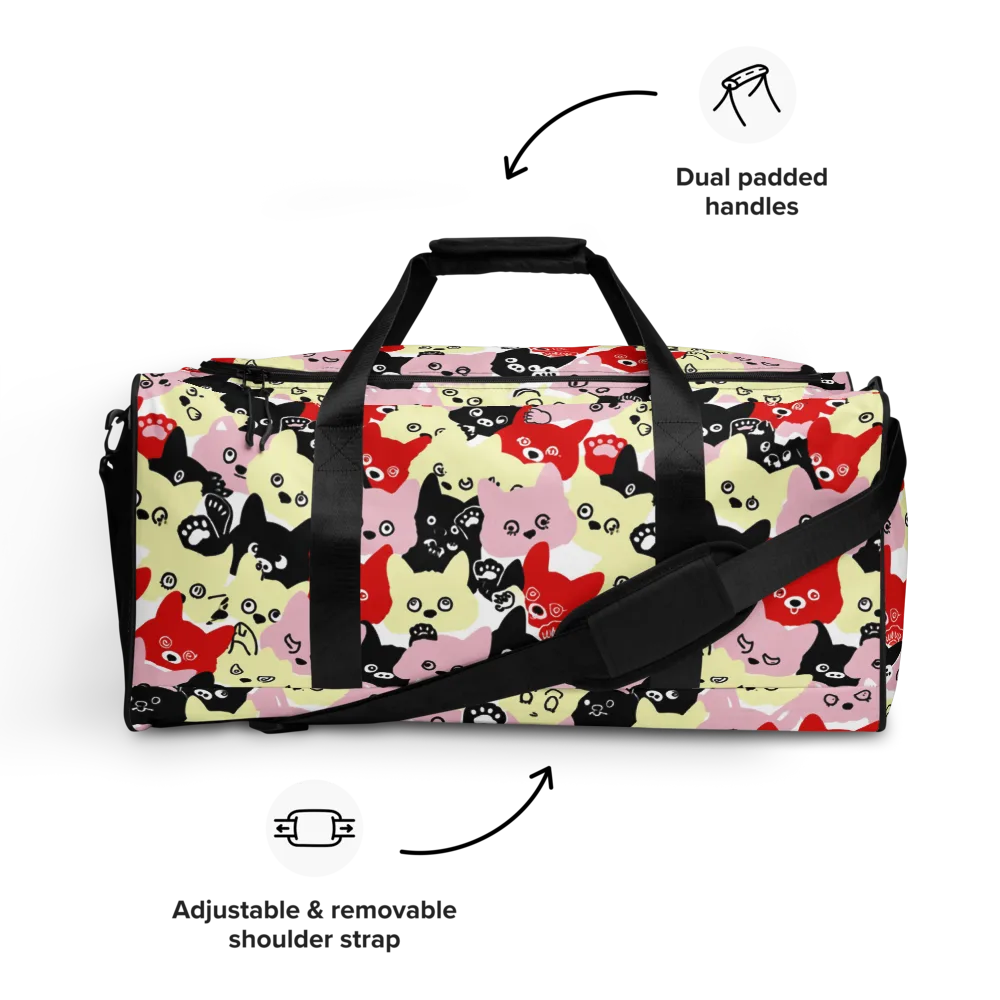Neon Kitten Club on Duffle Bag — Front