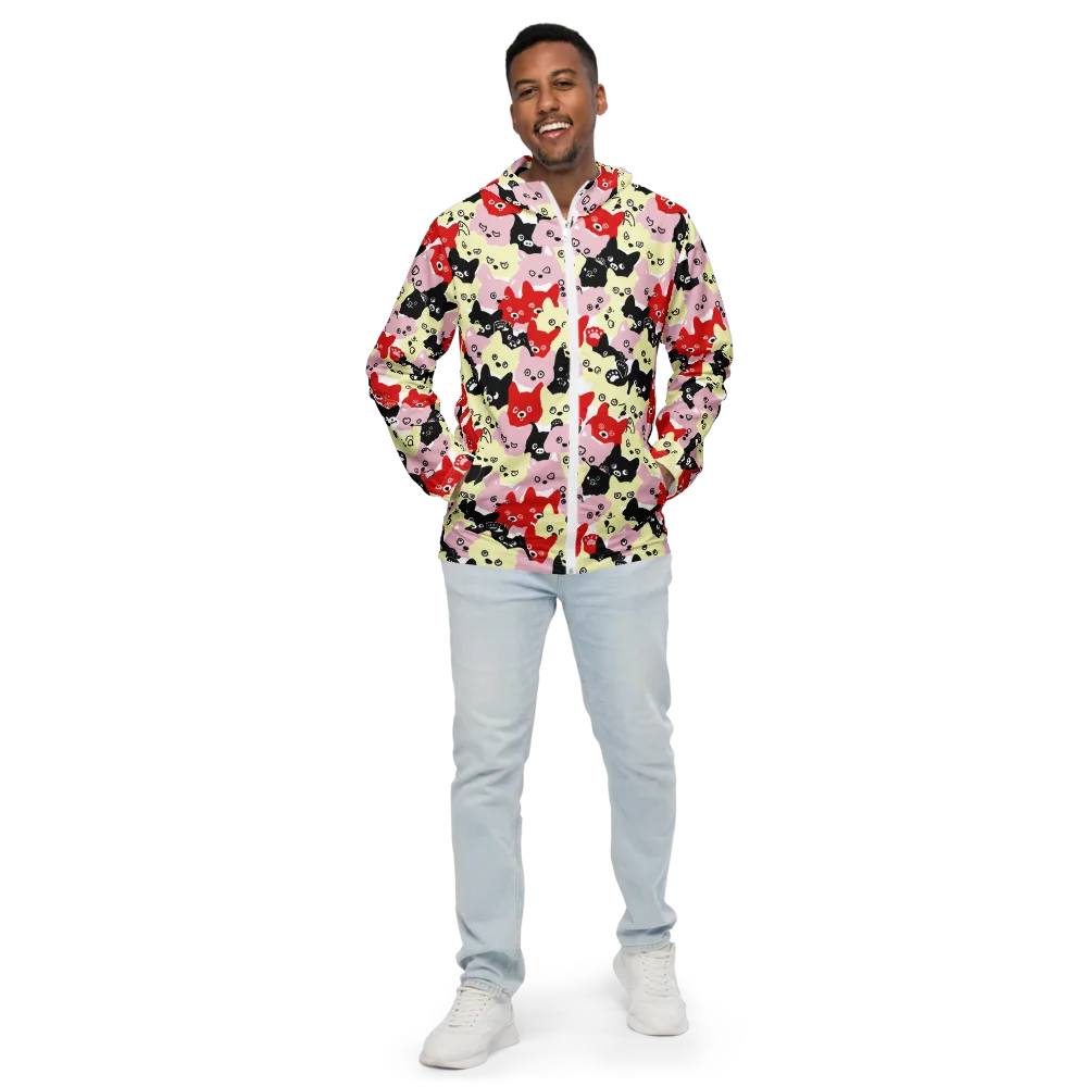 Neon Kitten Club on Men's Windbreaker — Front