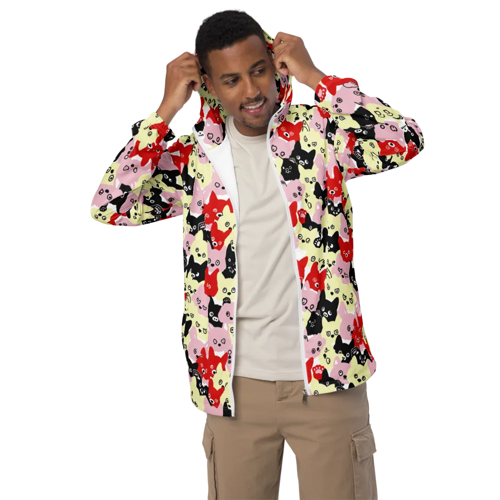Neon Kitten Club on Men's Windbreaker — Front