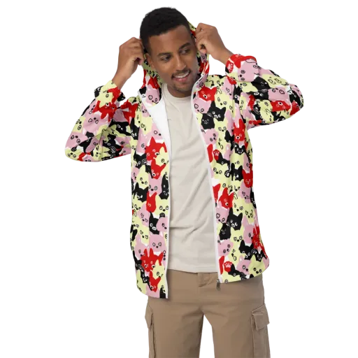 Neon Kitten Club on a Men's Windbreaker