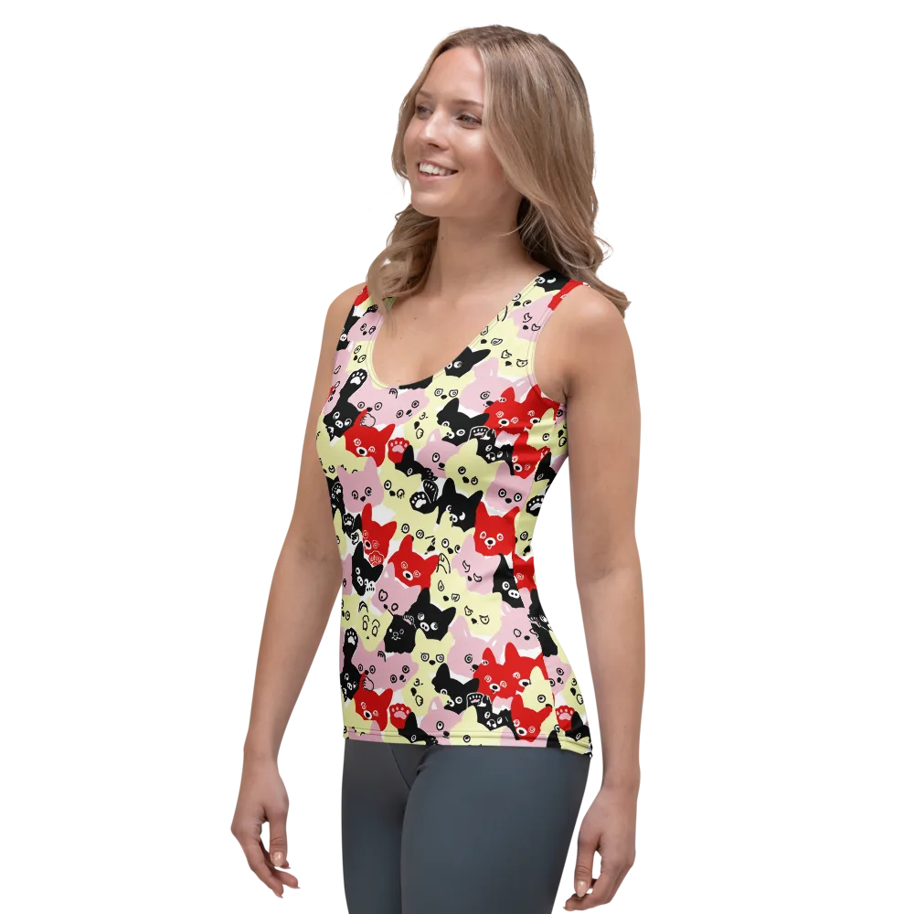 Neon Kitten Club on Women's Tank Top — Left Front