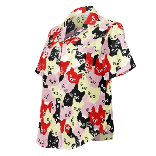 Neon Kitten Club on a Women's Short Sleeve Pajama Top