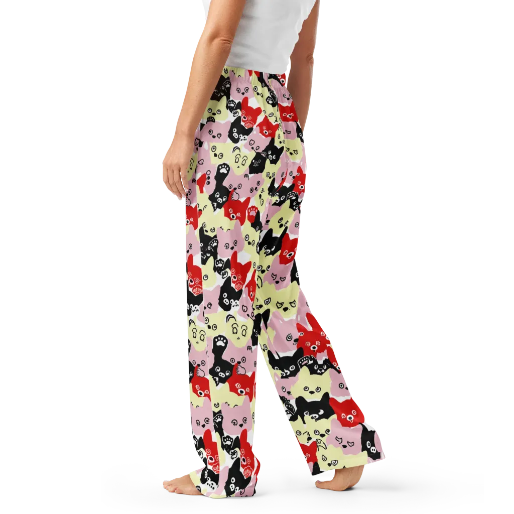 Neon Kitten Club on Women's Pajama Pants — Left